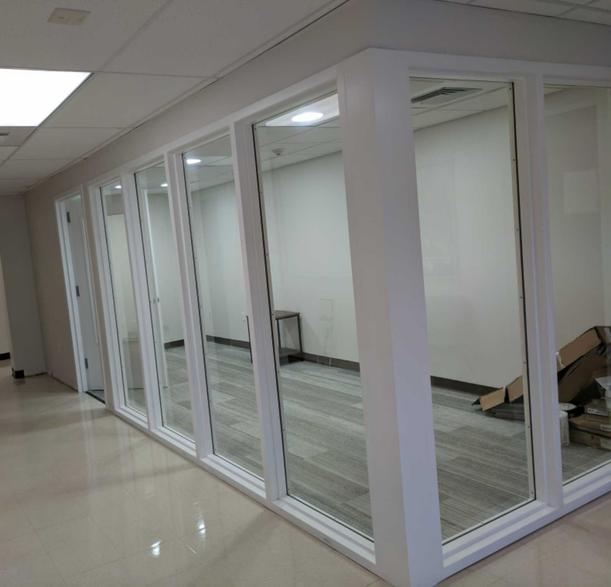 Glazed interior partition wall