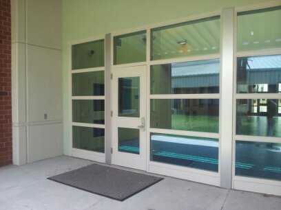 Storefront with sidelights
