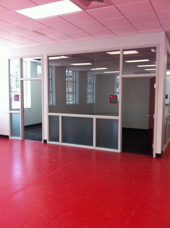Interior glazed office framing